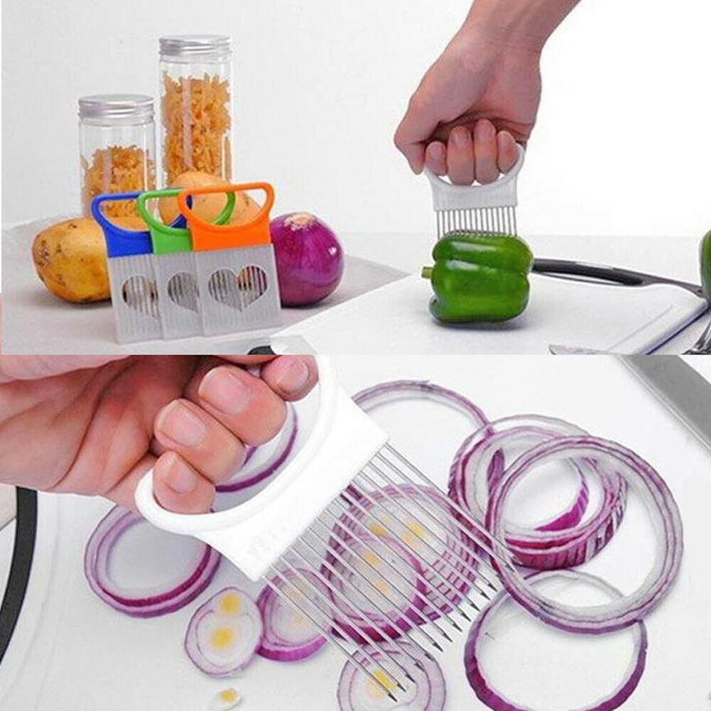 Edelstahl Zwiebel Nadel Schneiden Hilfs Regal Obst Und Gemüse Scheibe Halfter Obst Schneiden Maschine Küche Werkzeuge