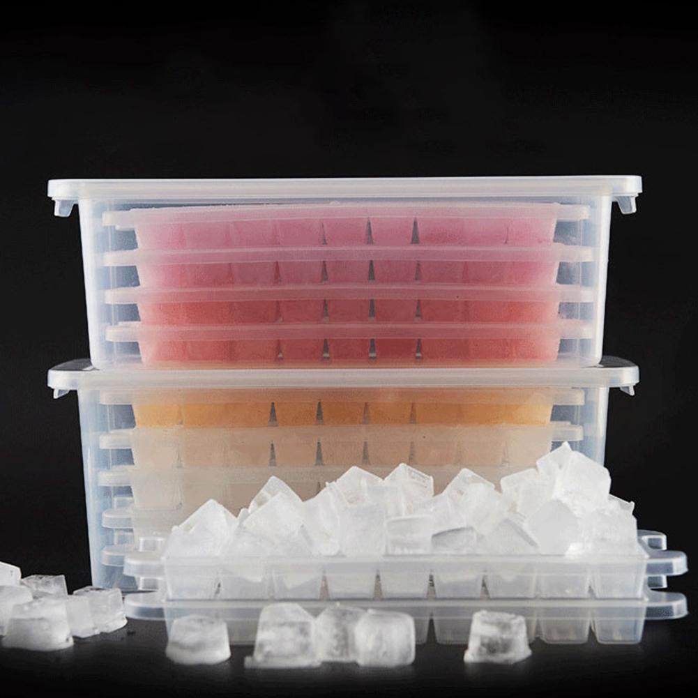 1/2/4-schicht Küche Bar Eis Würfel Hersteller Fach Halfter bilden Container Kasten mit Deckel Lebensmittel Klasse Sicher Eis Würfel bilden einfrieren lebensmittel Tabletts