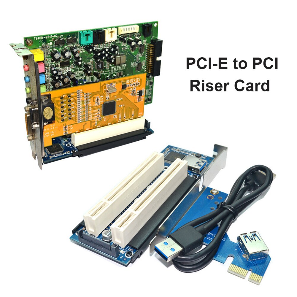 PCI-E Zu Dual PCI Steigleitung Karte Verlängerung Schreibtisch PCI äußern Erweiterung Adapter Stecker Karte Für PC Computer Fenster XP LINUX