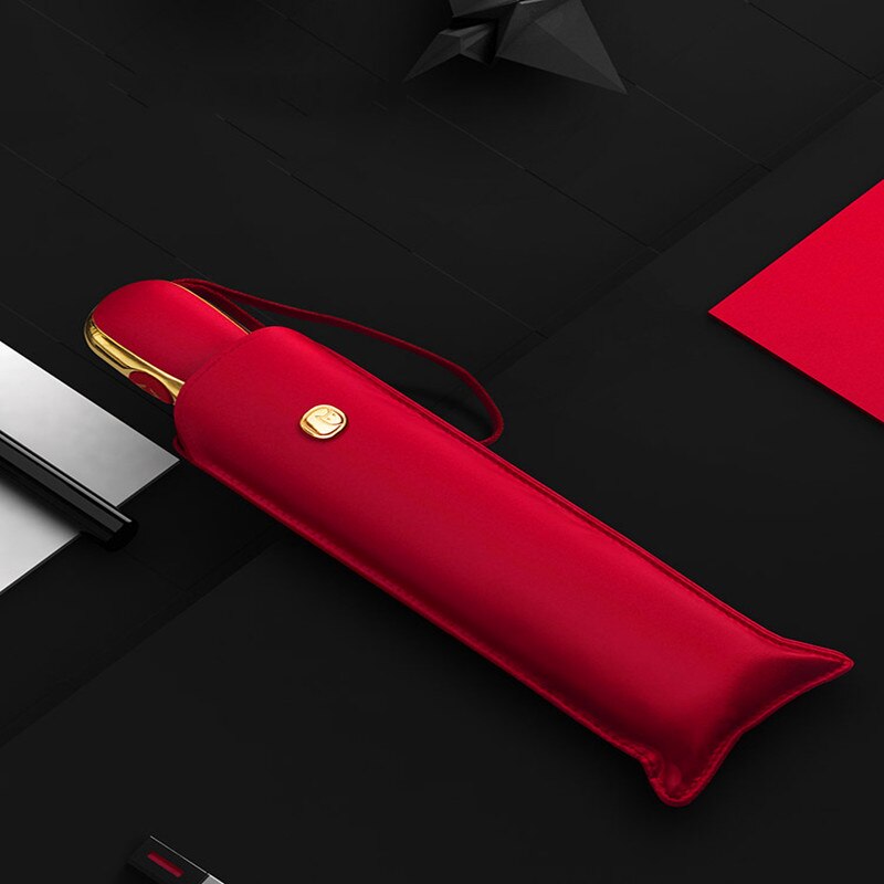 Ultra-licht Flache Automatische Regenschirm Mini Drei-falten Regenschirm für Männer und Frauen Tragbare Winddicht und UV-beweis Sonnenschirm