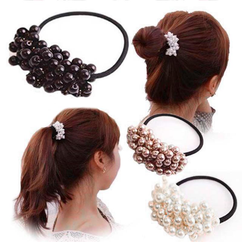 1 mädchen frauen Haar Zubehör Perle Stirnband Gummiband Kopf Seil Elastische Haar Band Mit Haar Styling Kopfschmuck