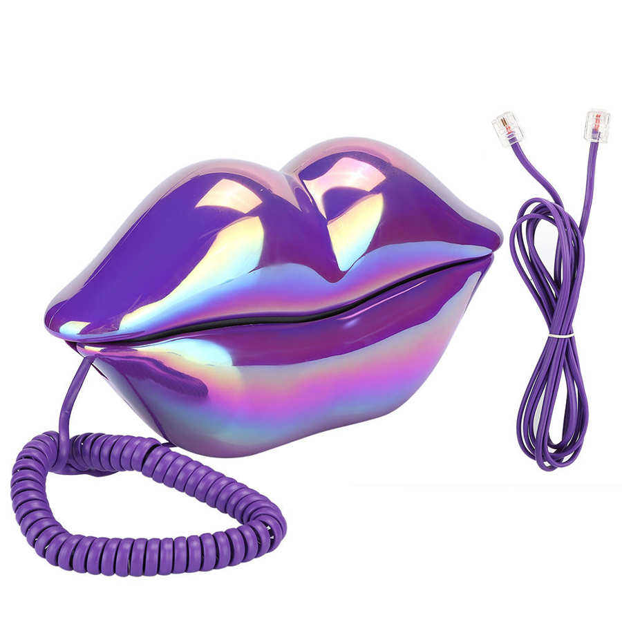 Telefon Lila Lippen Telefon Galvanisieren Schreibtisch Festnetz Telefon für Heimat Sekretariat Telefono Inalambrico Festnetz Telefon