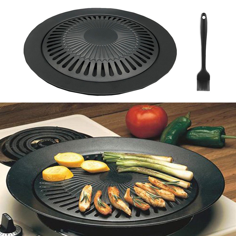 Tragbare Koreanische draussen Rauchfreien Grill Gas Grill Pfanne Haushalt Rauchfreien Gas Herde Platte Bbq Braten Kochen Werkzeug setzt