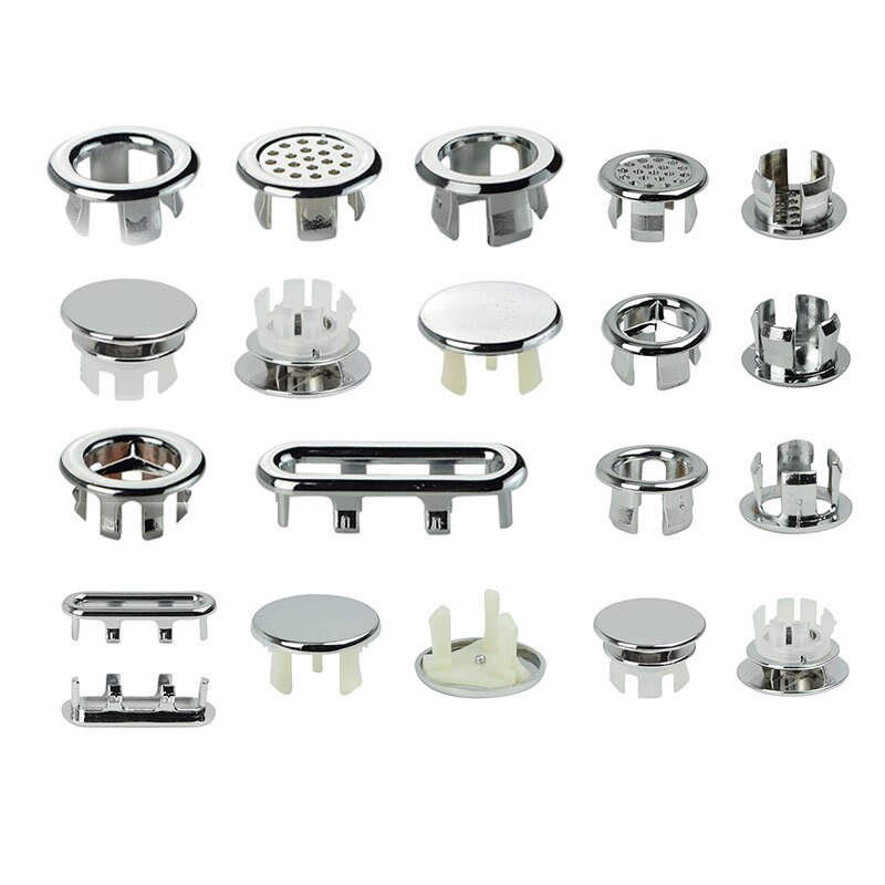 Keramik Becken 1PC Verschüttet Wasser Ring Überlauf Ersatz Abdeckung Chrom trimmen Schlecht Lieferungen Waschbecken Runde Ring Kunststoff Überlauf Ring