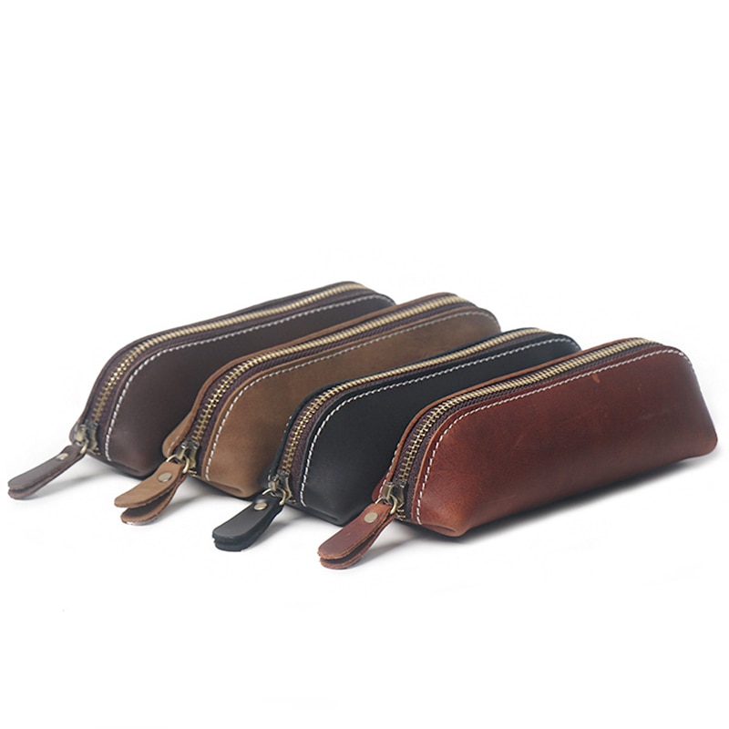 1 Stck Bleistift beutel leder groß Reißverschluss Schule Bleistift fallen Pencilcase Bleistift Tasche Schule Lieferungen Schreibwaren 18cmX5cmX5cm