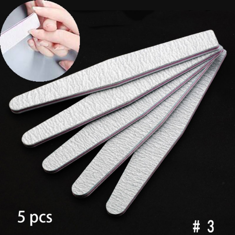 5 multi-bilden schleifpapier nagel datei kalk doppel-seitige schleif Puffer Block, grau nagel datei für UV Gel polieren manikübetreffend werkzeuge