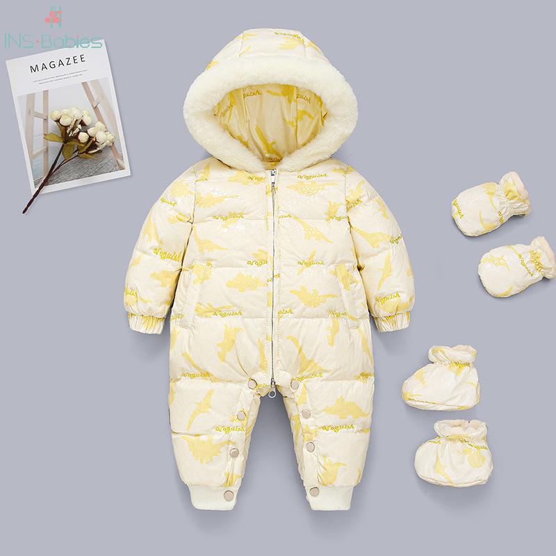 Winter Schneeanzug Baby Jacke Ente Unten Ich bin Freien mädchen Kleidung Karikatur Mädchen Klettern strampler Für Jungen freundlicher Gesamt 18m-3y Outfits