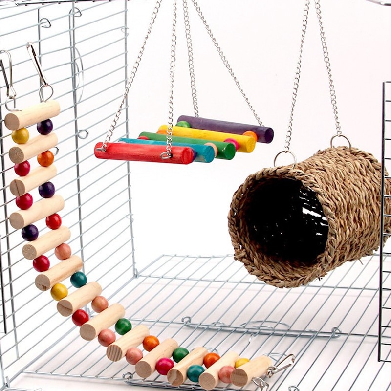 3-stück Haustier Spielzeug Haustier Leiter Schaukel Hängematte Nest Schaukel Haustier Hängematte Haustier Leiter Hamster Zucker Segelflugzeug Chinchilla Eichhörnchen papagei