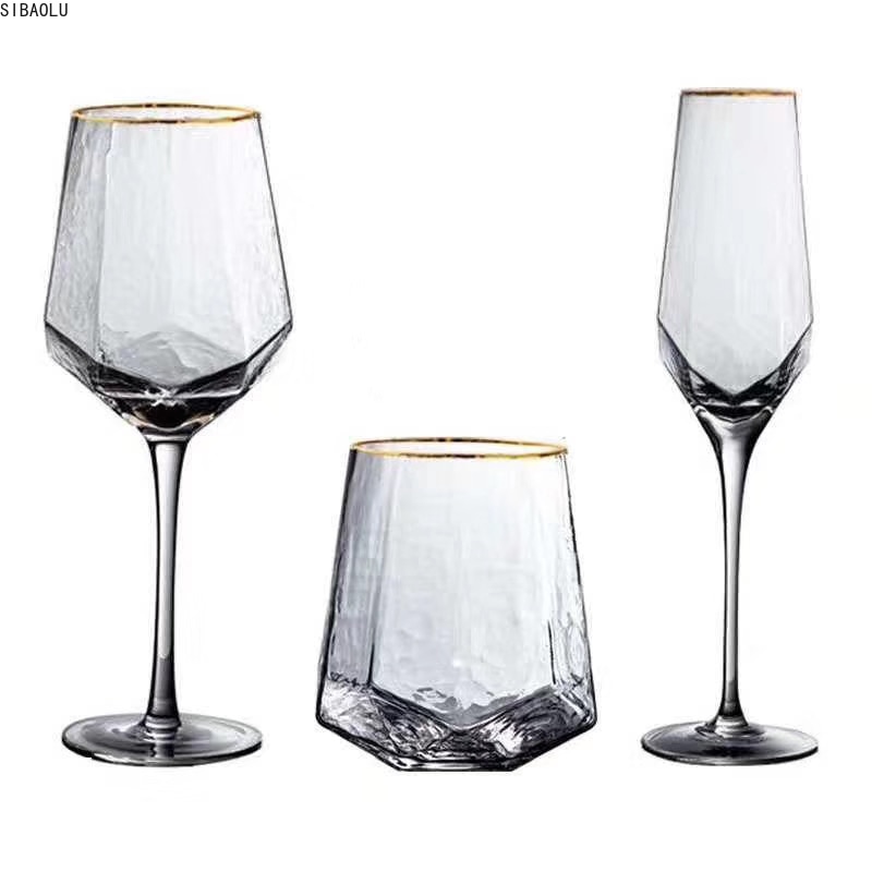 Kreative Glas Wein Gläser Hause Gehämmert Becher Rotwein Glas Diamant Champagner Glas Wein Gläser