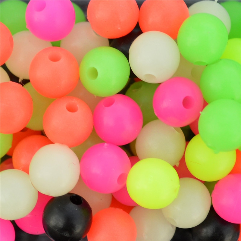 Gemischte Farbe Fischerei Perlen 100 teile/los Hartplastik Runde Schwimm Angeln Perlen Durchmesser 4mm/5mm/6mm/7mm/8mm