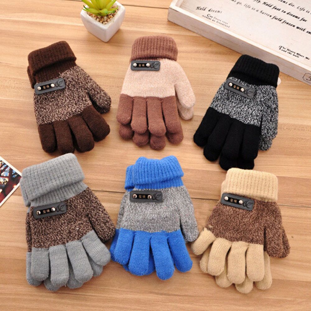 Jungen freundlicher Warme Gestrickte Handschuhe freundlicher Winter Dicke Handschuhe Fäustlinge Finger Schutz Pop Außen Halten Finger Handschuhe