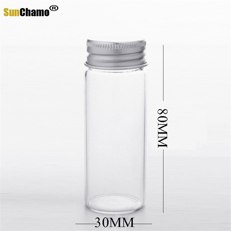 30x80mm Glas Flaschen Klar Treiben Flaschen Weihnachten Kleine wünschen Flaschen mit Aluminium Flasche Kappe Kapazität von 40ML