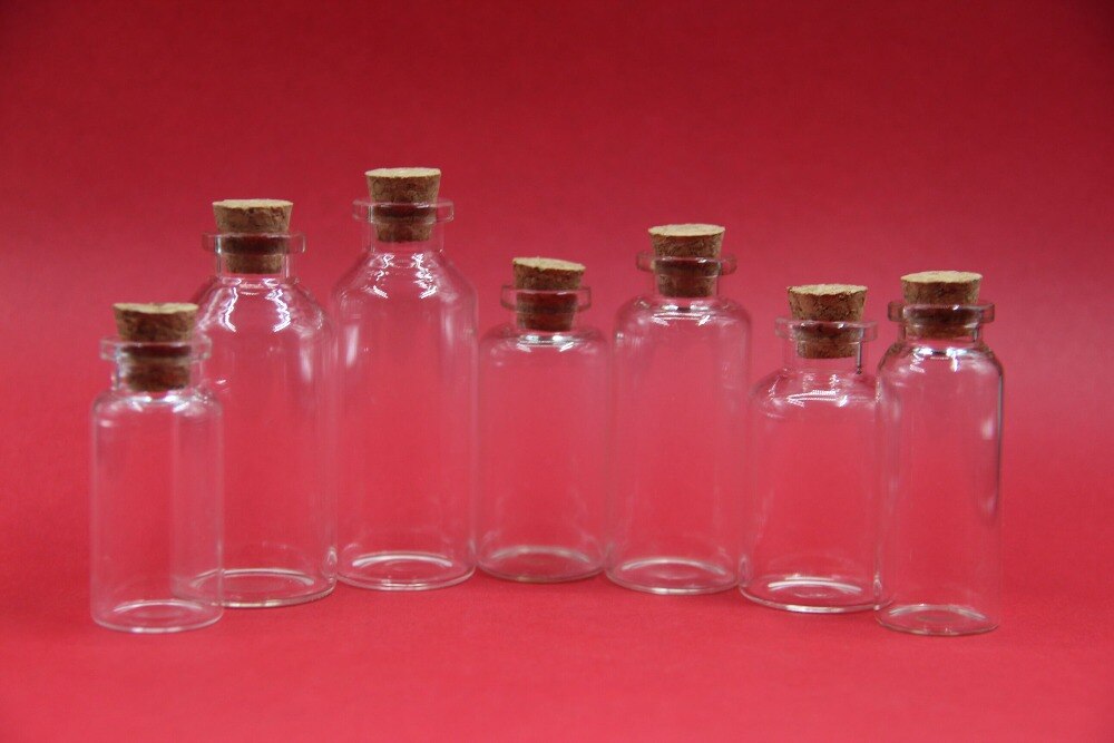 5 teile/los 12 ml 15 ml 20 ml 23 ml 25 ml 30 ml 35 ml 50 ml Klar Kork glasflaschen Fläschchen Gläser Container Flasche Vase Terrarium