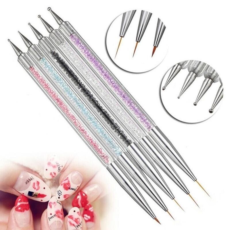 5 teile/satz Nagel Kunst Pinsel Bausatz ziehen Linie Hub Linie Punkt Bohrer Stift einstellen Nagel Kunst Gemalt Stift Manikübetreffend Schönheit werkzeug