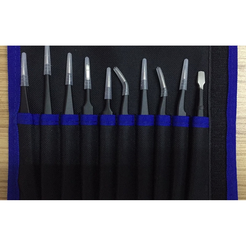 Urijk 6/10 stücke Anti-Statische Edelstahl Pinzette einstellen Wartung Reparatur Werkzeug Bausatz Anti-magnetische Modell, Der Werkzeug Hand Werkzeug