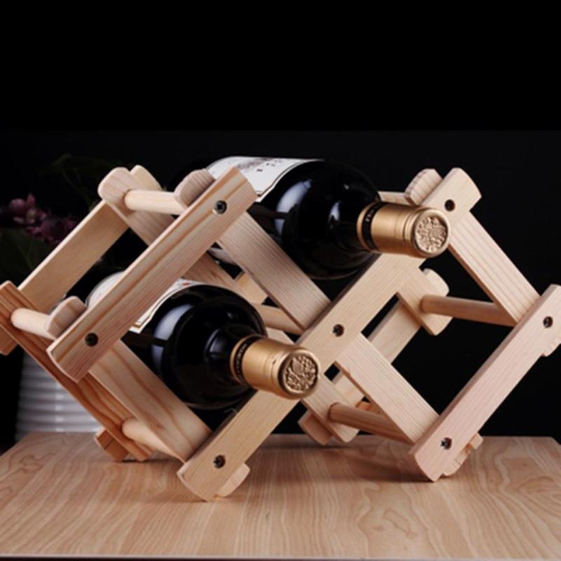 Klassische 3 Flasche Holz Klapp Wein Gestell Halfter Wein Gestell Organizer Küche Bar Zähler Wein Stand Anzeige Regal