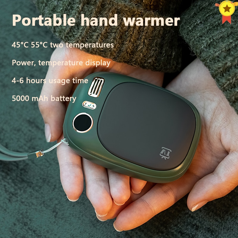 Heizung Wiederaufladbare Hand Wärmer 5000 mAh Notfall Energie Bank LED-anzeige Elektrische Hand Wärmer Handliche Elektrische Xiomi Heizung warm