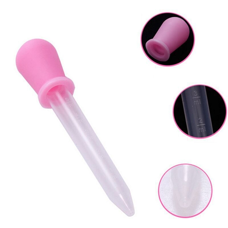 1Pc 5ML Baby Fütterung Utensilien Klar Kunststoff Pipette Futter Flüssigkeit Lebensmittel Medizin Tropfer Bürette Rosa