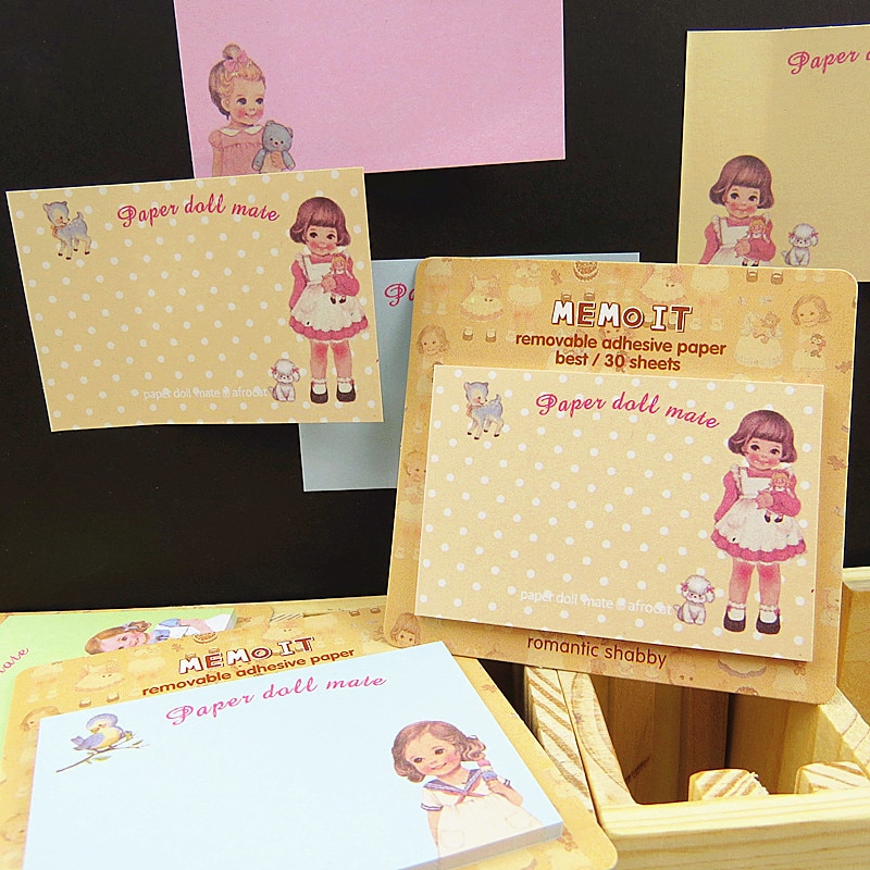 10 teile/los Niedliche babypuppe notizblock und haftnotizen papier aufkleber Planer tagebuch Amt schulbedarf DM651