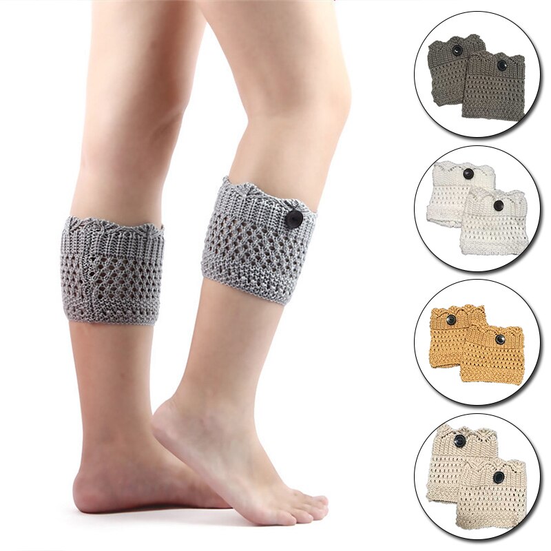 Gestrickte Aushöhlen Köper Beinlinge Socken Stiefel Abdeckung frauen strecken Stiefel Bein Bündchen Stiefel Socken kurze beinlinge