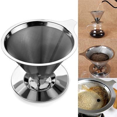Neue 1 stücke Bar Kaffee Tropf Eine Schicht Edelstahl Bar Siebe Gießen Über Kegel Tropf wiederverwendbar Kaffee Filter Sieb