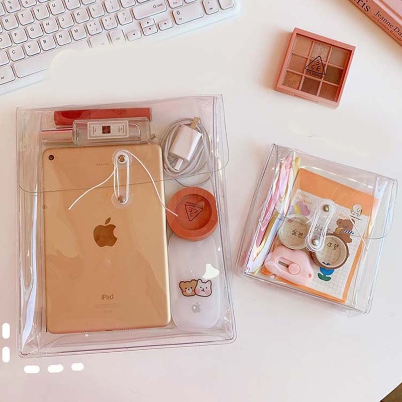 Große Größe transparent Wasserdichte Mädchen Wicklung Kosmetik Tasche machen-hoch fallen Handtasche Organizer Lagerung Beutel Kultur waschen Tasche