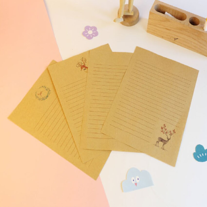 10 Teile/paket Kawaii Hirsch serie Chinesischen stil Dekoration Schreiben Papier knapp Für Schüler Büro Schule Liefert Schreibwaren