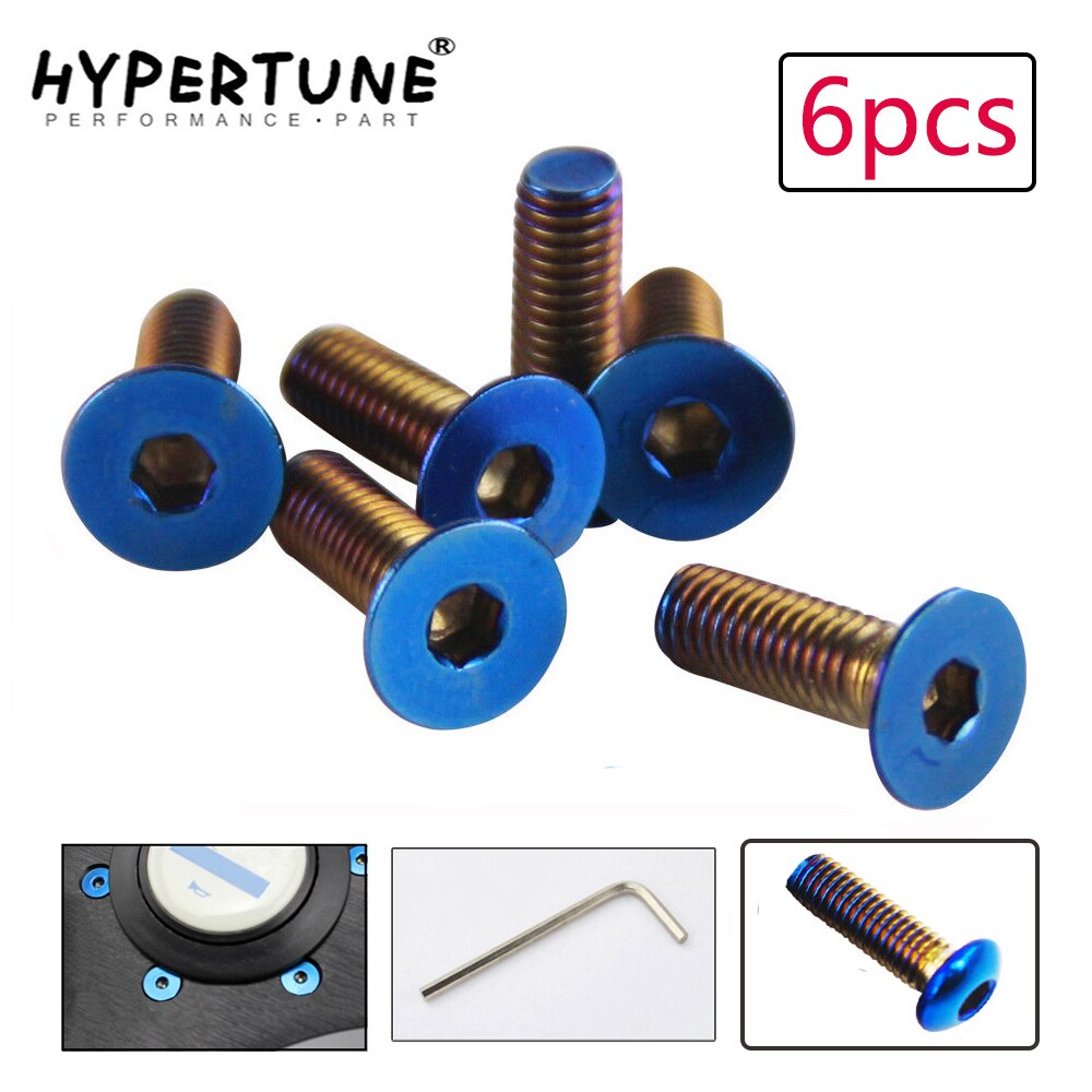 Hypertune - 6 TEIL/verlieren Verbrannt Titan Lenkrad Schrauben passen viel von lenkrad Funktioniert Runde Chef Bausatz HT-LS06CR-R/T