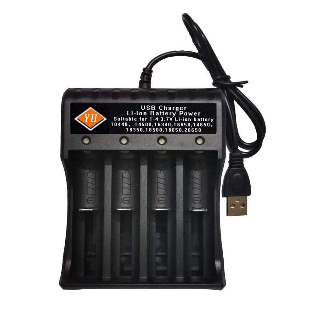 18650 batterie USB Ladegerät 4 Schlüssel 3,7 V Li-Ion Batterie Energie über-ladung Schutz mit 4Stck 18650 Batterien