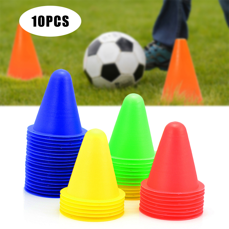 10 Stck FußBall Ausbildung Marker FußBall Zeichen Eimer Straße Kegel Hindernisse Straßensperren YA88
