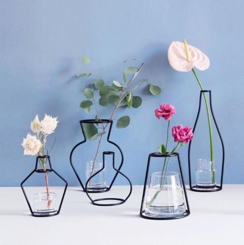 Neue Stil retro Eisen Linie Blumen Vase Metall Anlage Halfter Moderne Solide Wohnkultur nordisch Einfachheit Stile Eisen Vase