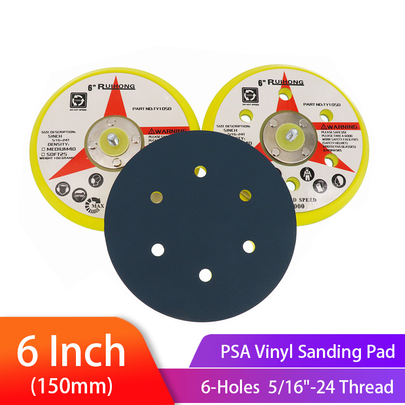 6 zoll 150mm Vinyl PSA Schleif Pad für Klebstoff Scheiben Schleifer Sichern Pad 5/16 '-24 Gewinde Energie werkzeuge Zubehör