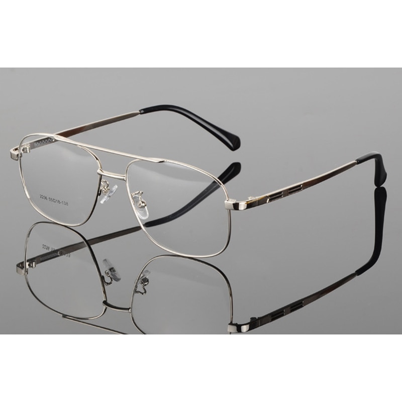 retro männer Metall Großen Rahmen Pilot Gläser Doppel strahl Goggle Transparente gläser Rahmen klarglas Brille Brillen rahmen H5