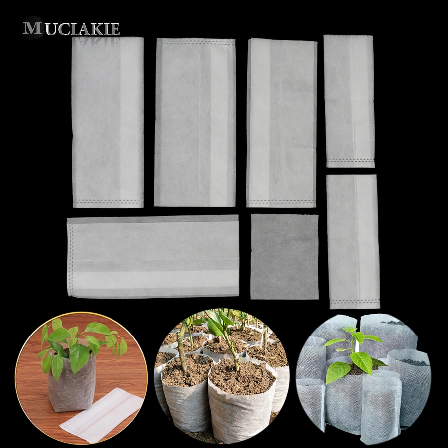 100Stck Anlage Faser Kindergarten Töpfe Sämling Anhebung Taschen Pflanzen Beutel Faser Kindergarten Töpfe Garten Liefert