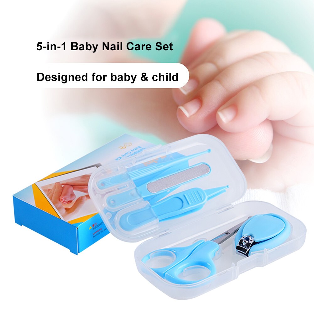 Baby Nagel Bausatz 5-in-1Nagel Pflege einstellen Nagel Haarschneidemaschine Schere Nagel Datei Earpick & Pinzette Manikübetreffend & Pedikübetreffend Werkzeuge mit Lagerung fallen