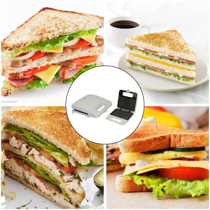 Pannini Hersteller 750W Mini Haushalt Waffel Sandwich Hersteller Frühstück Backen EU Stecker M2EE