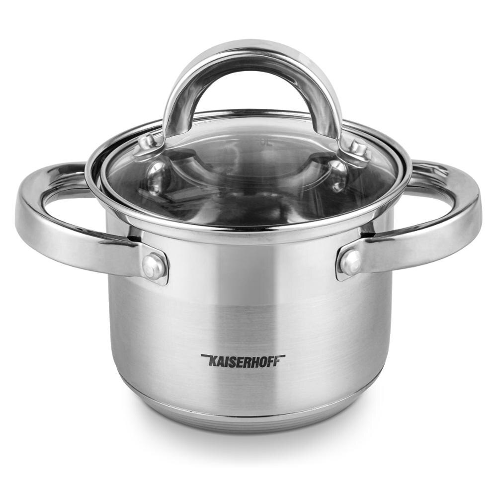 Edelstahl Binaural Kochen Töpfe 12CM 1L Milch Pfanne Küche Artikel Geeignet Für Induktion Herde Gas F1001