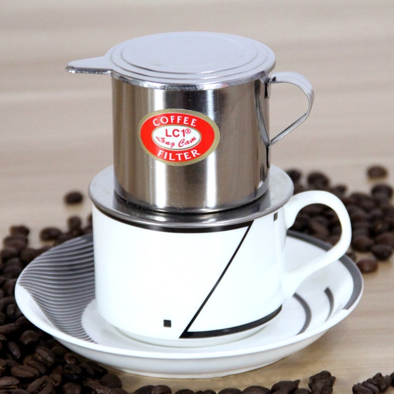 Edelstahl Hand Kaffee Filter Tasse Vietnamesisch Kaffee Filter Für küche Hersteller Topf einflößen Tasse Portion Leckerer