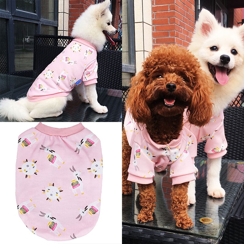 Herbst Winter O Hals Jacke Hund Kleidung zur Seite fahren Hund Shirt Gedruckt Dünne Strickjacke Für Kleine Hund Niedlich Komfortable Welpen Zubehör