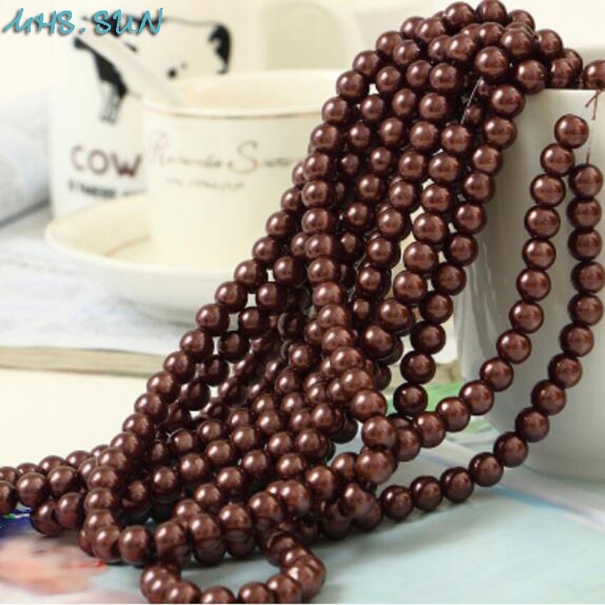 MHS. SONNE verlieren 3MM-16MM dunkel Kaffee Nachahmung Glas Perle Runde Abstandshalter Perlen Perlen Für Schmuck Zubehör Hand handwerk
