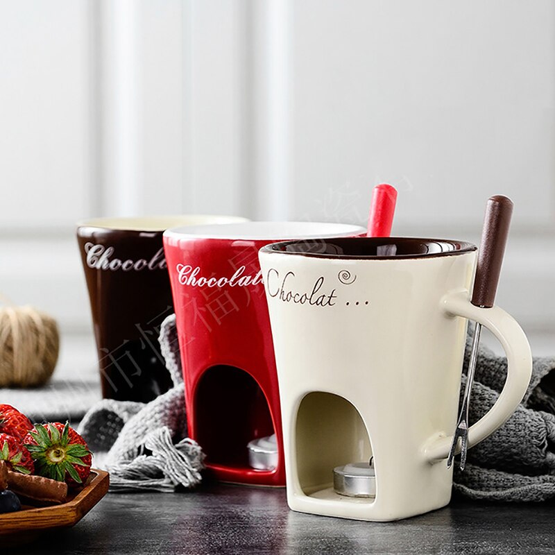 Fondue Becher einstellen Persönliche Mini Fondue Töpfe Schokolade Käse Eis Fondue Hersteller Bausatz Individuelle Butter Schmelz Tasse Kleine Wärmer
