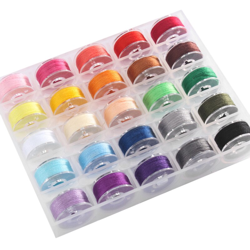 -25Stck Farben Spulen und Nähgarn mit Klar Lagerung Kunststoff Kasten für Hand und Maschine Nähgarn Maschine DIY