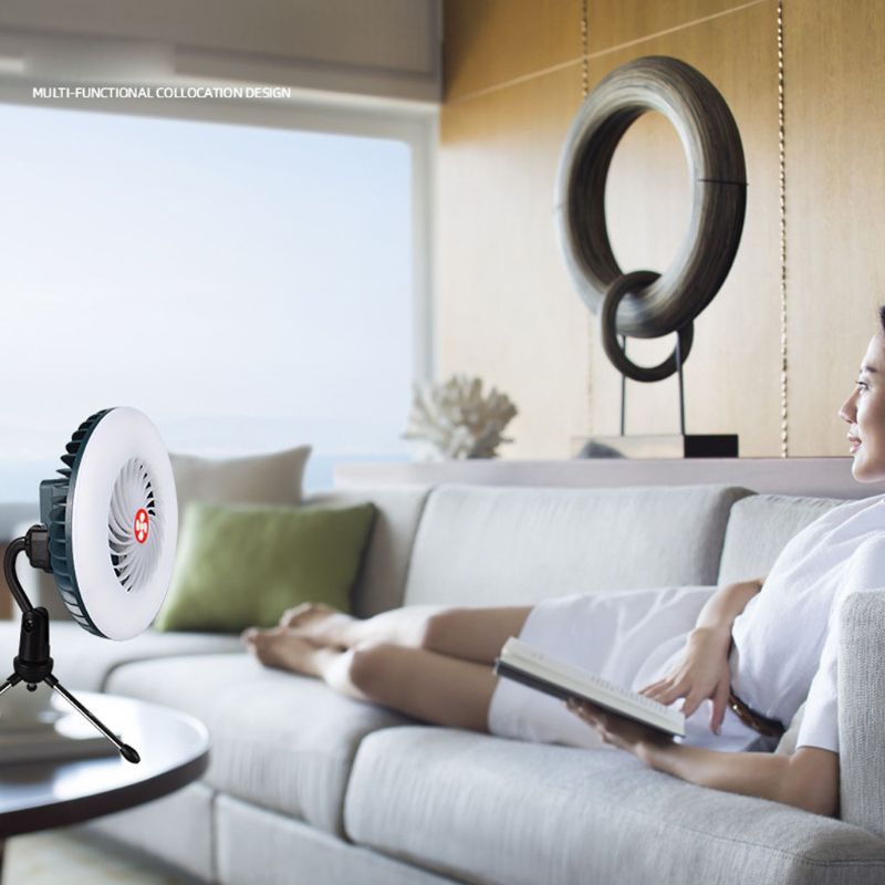 Magnet Wiederaufladbare Hängen Fan Zelt Lampe Handy, Mobiltelefon USB Ladegerät für draussen Camping