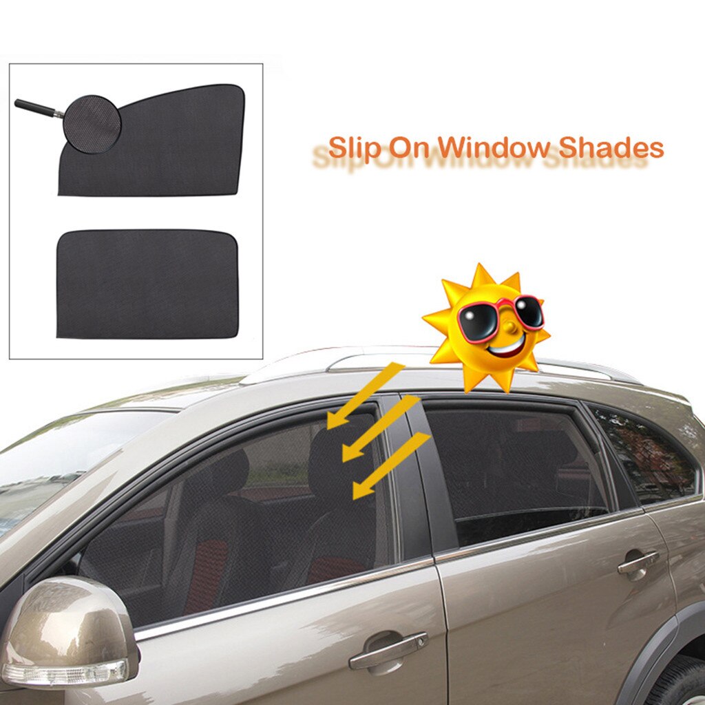Kongyide sonnenschirm abdeckung Polyester Gittergewebe Magnetische Sonnenschutz Auto Fenster Größe Universal- 4 Teile/satz seite fenster sonnenschirm deckt