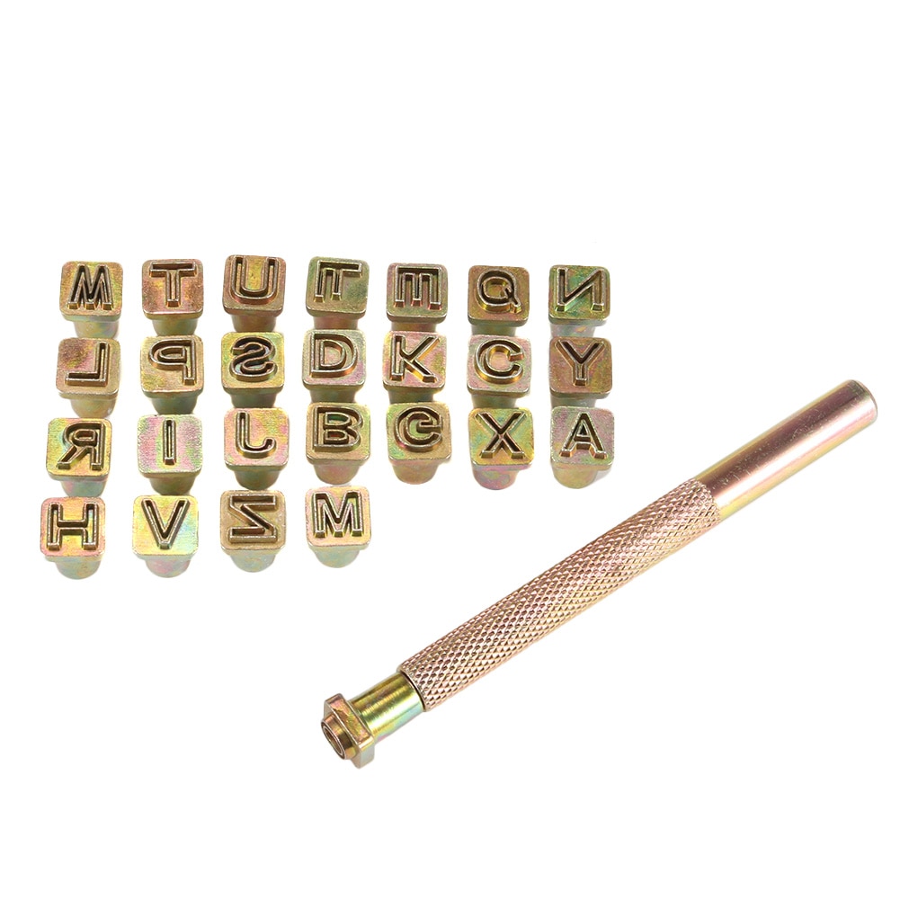 26 stücke Alphabet knapp Leder Stempel einstellen Stahl schlagen Metall Leder Stanzen Werkzeuge Für DIY Leder Handwerk Werkzeuge