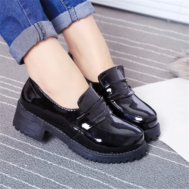 Lolita Schuhe Cospaly Schuhe JK Uniform PU Leder Müßiggänger lässig Schuhe Japanischen Hohe Schule Schüler Schuhe Girly Mädchen