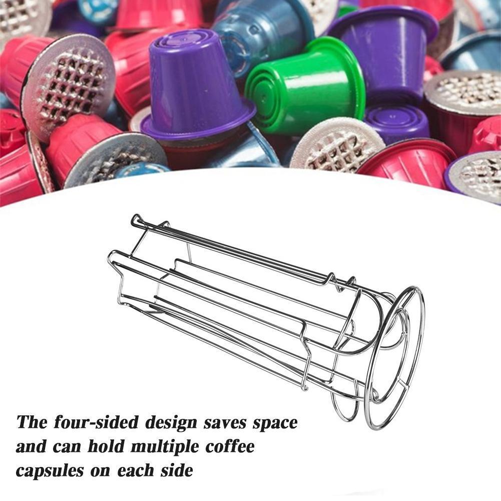 1 STÜCKE Metall Kaffee Hülsen Halfter Turm Chrom Überzug Kaffee Kapsel 18 stücke Lagerung Einkaufen Gestell Kapseln Stehen Kaffee Kann k7T7
