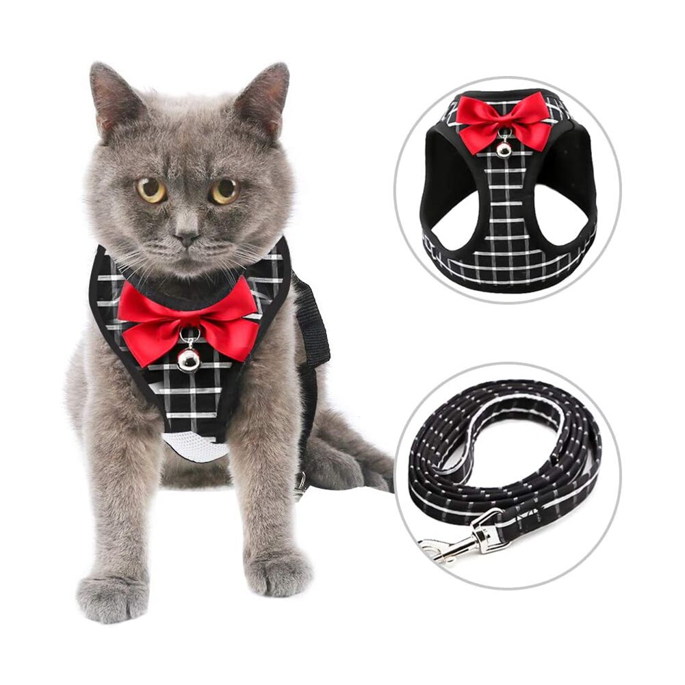 Einstellbare Katze nutzbar machen und Leine Blei Katze Weste nutzbar machen Kragen Für Katze Kätzchen Chihuahua Mops Bulldogge Katze arnes perro