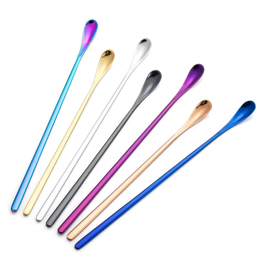 Edelstahl Langen Griff Rühren Eis Löffel Kaffee Tee Löffel Geschirr Verdicken Kleine Löffel Nachtisch Löffel Kaffee Eis Löffel