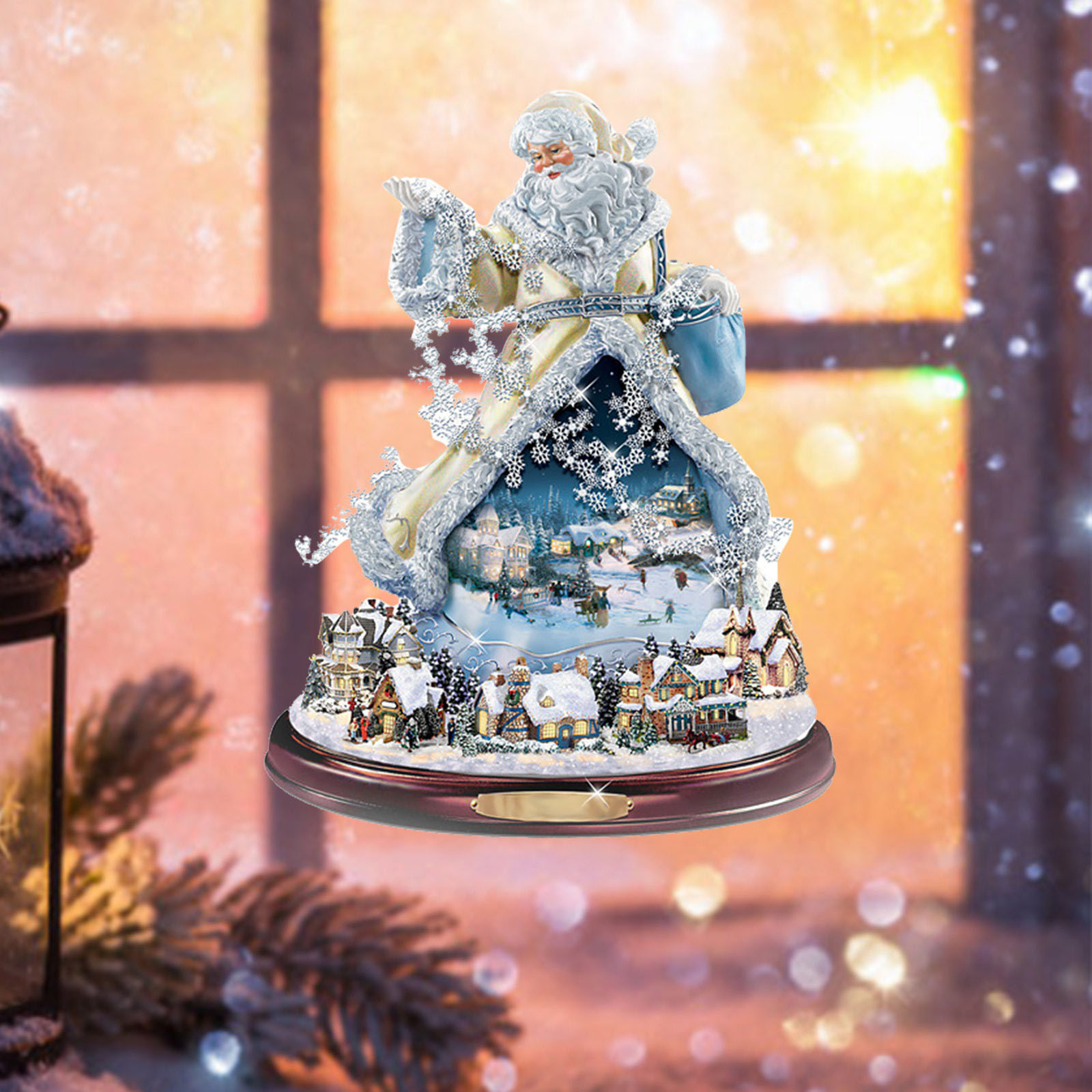 Weihnachten Baum Rotierenden Skulptur Zug Dekorationen Einfügen Fenster Einfügen Aufkleber Pegatinas Weihnachten Dorf Dekor Super Nette Neue